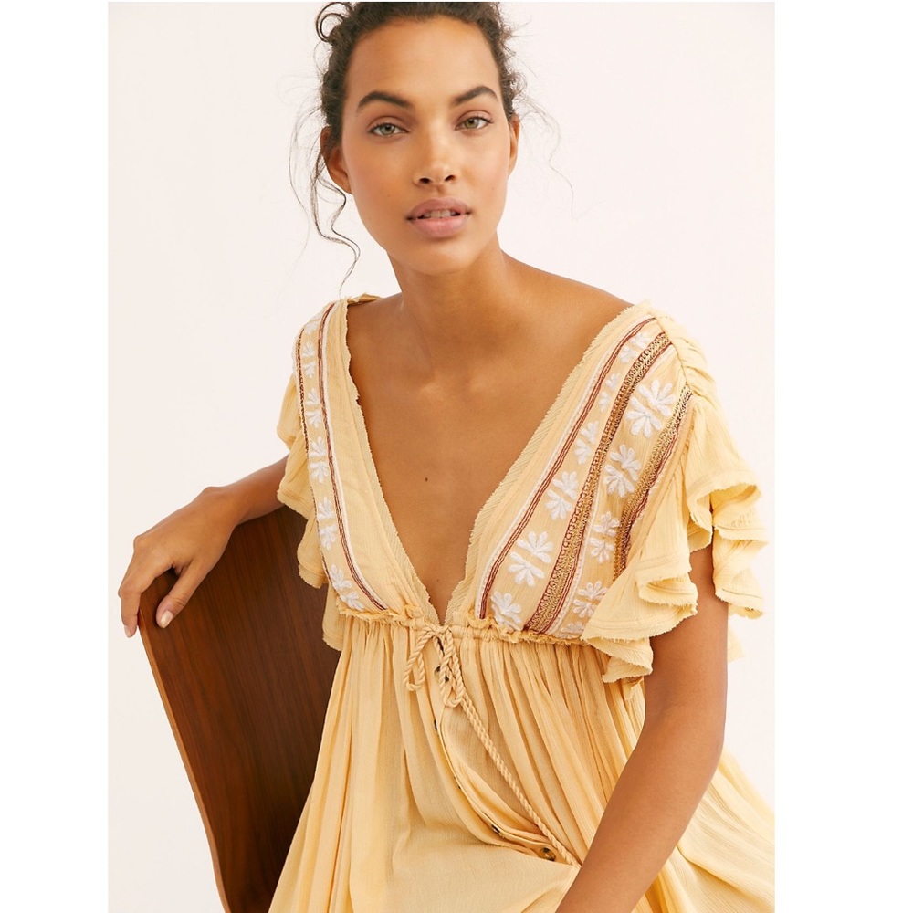 Free People Bali Can Wait Embroidery Midi Dress